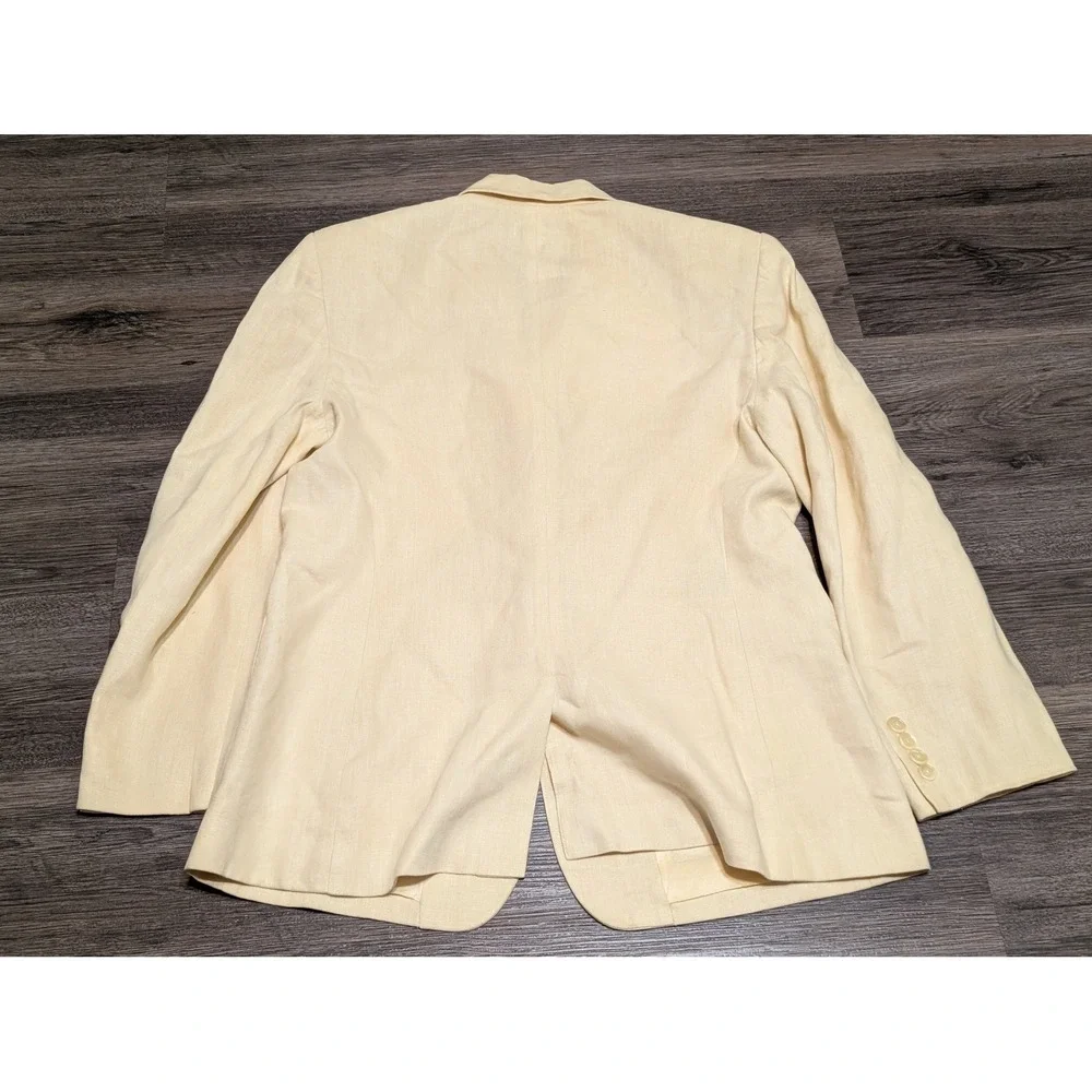 Lauren Ralph Lauren Womens 8 Linen Blazer Cream One‎ Button Jacket READ